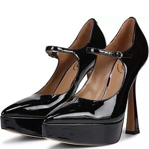 Sam Edelman Black Patent Platform Heels